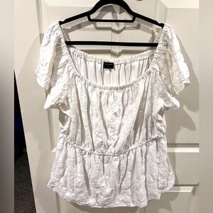 Lane Bryant Off the Shoulder Top in white